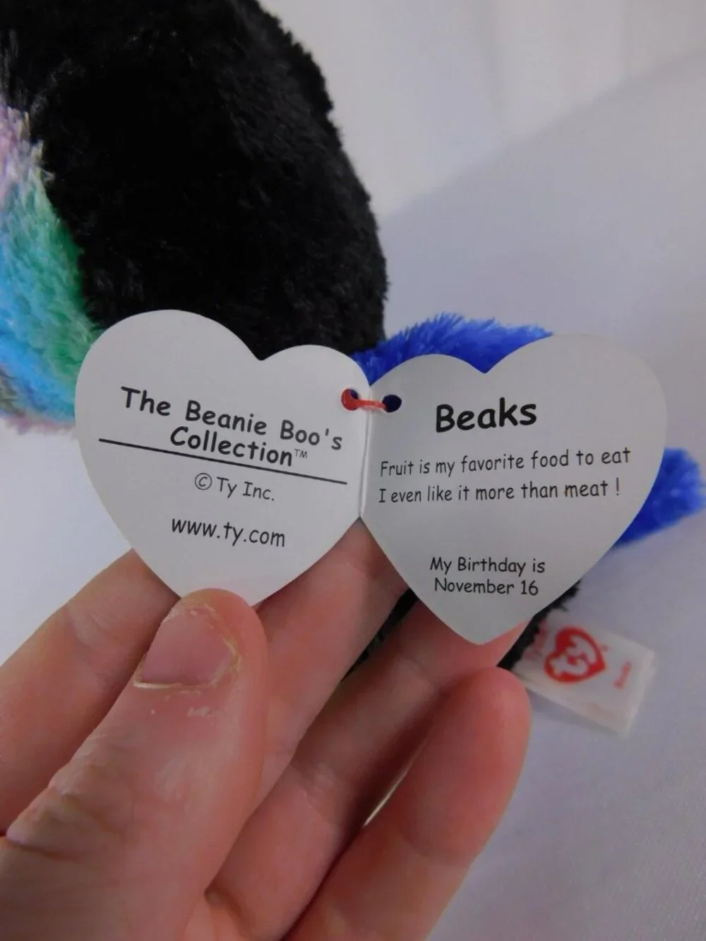 Ty Beanie Boos Beaks Multicolor Toucan Beanbag Plush Small Bird Toy Washable